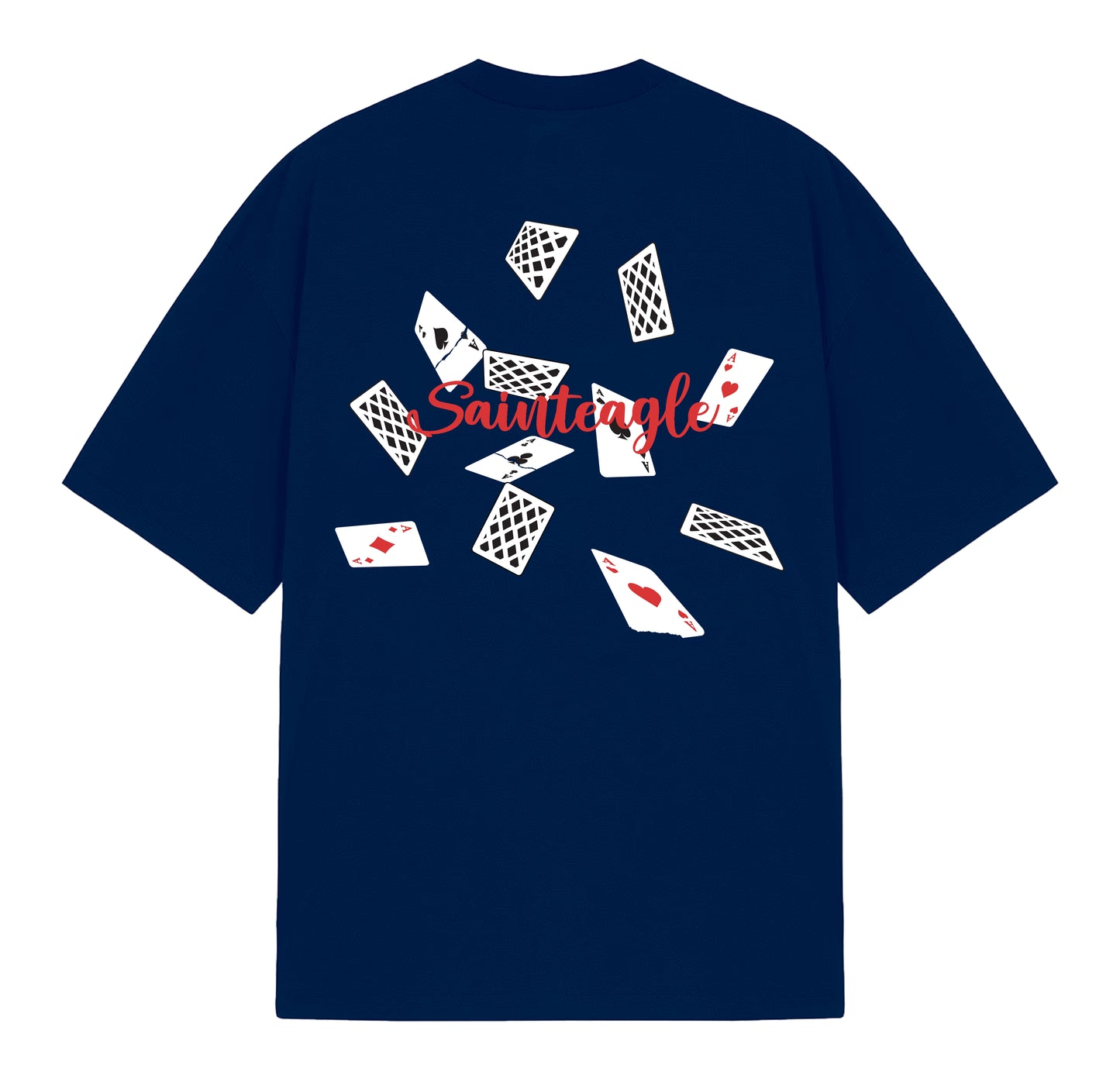 Navy Blue Cards Print Tshirt